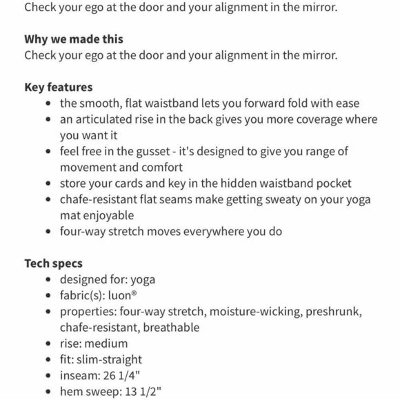 Lululemon Forme Pant in Herringbone Black - Picture 7 of 7